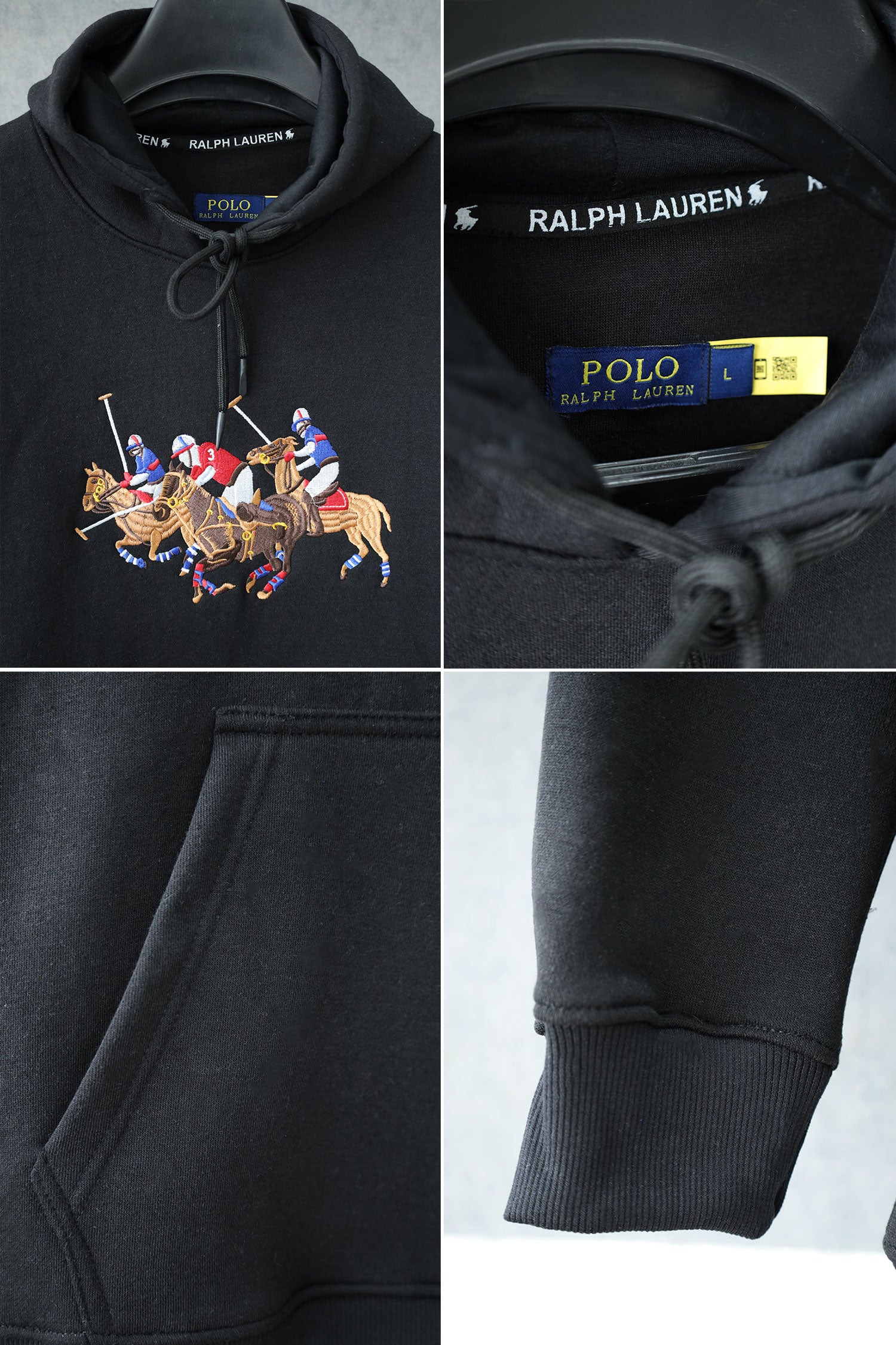 Rph Lren Triple Pony Warm Fleece Hoodie