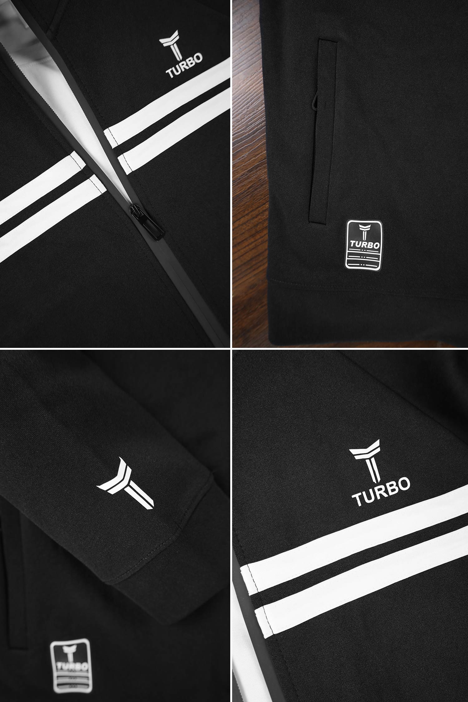 Turbo Edge Slim Fit Mock Neck Zipper Style Tracksuit