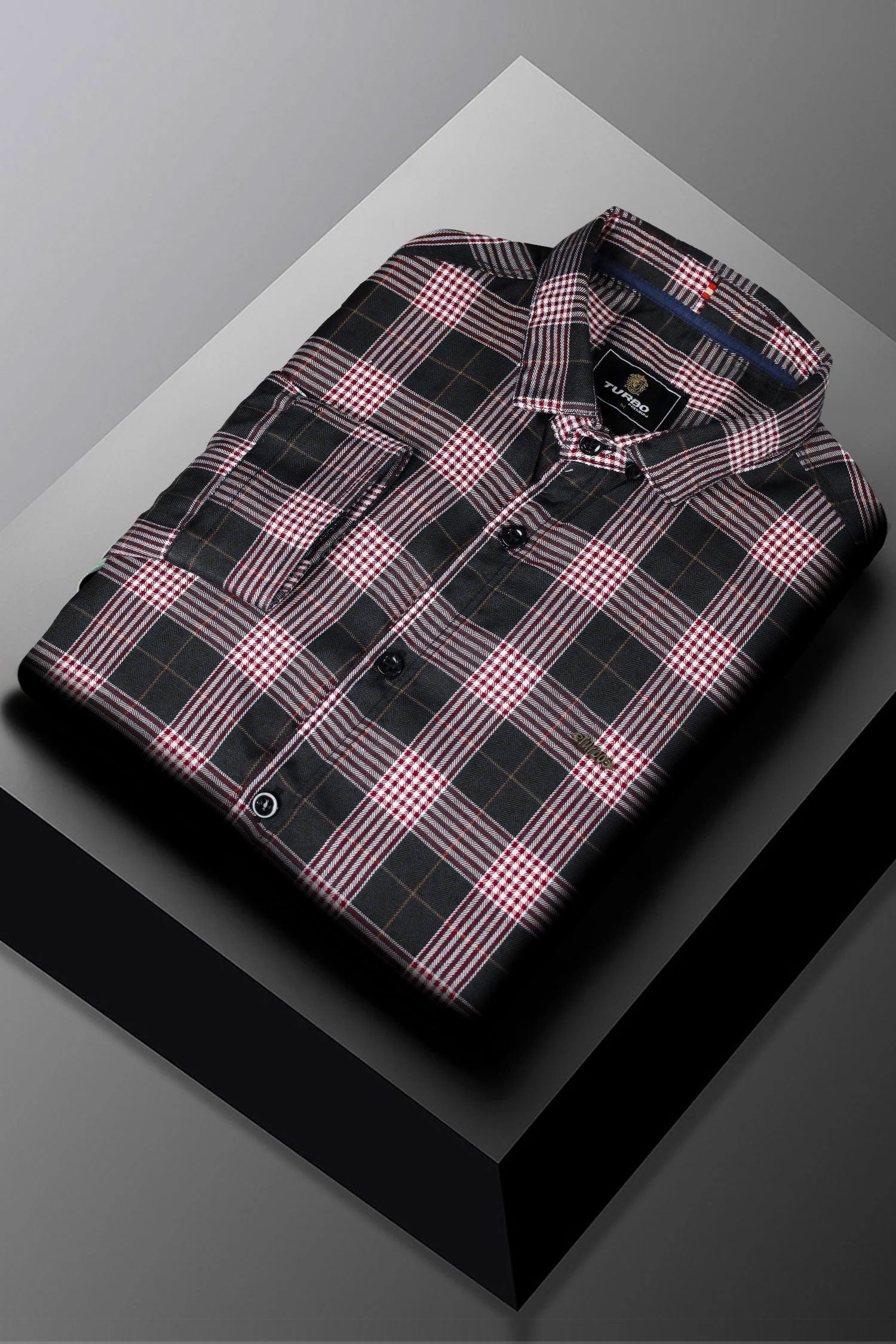 Turbo Plaid Pattern Creation Long Sleeve Cotton Casual Shirt