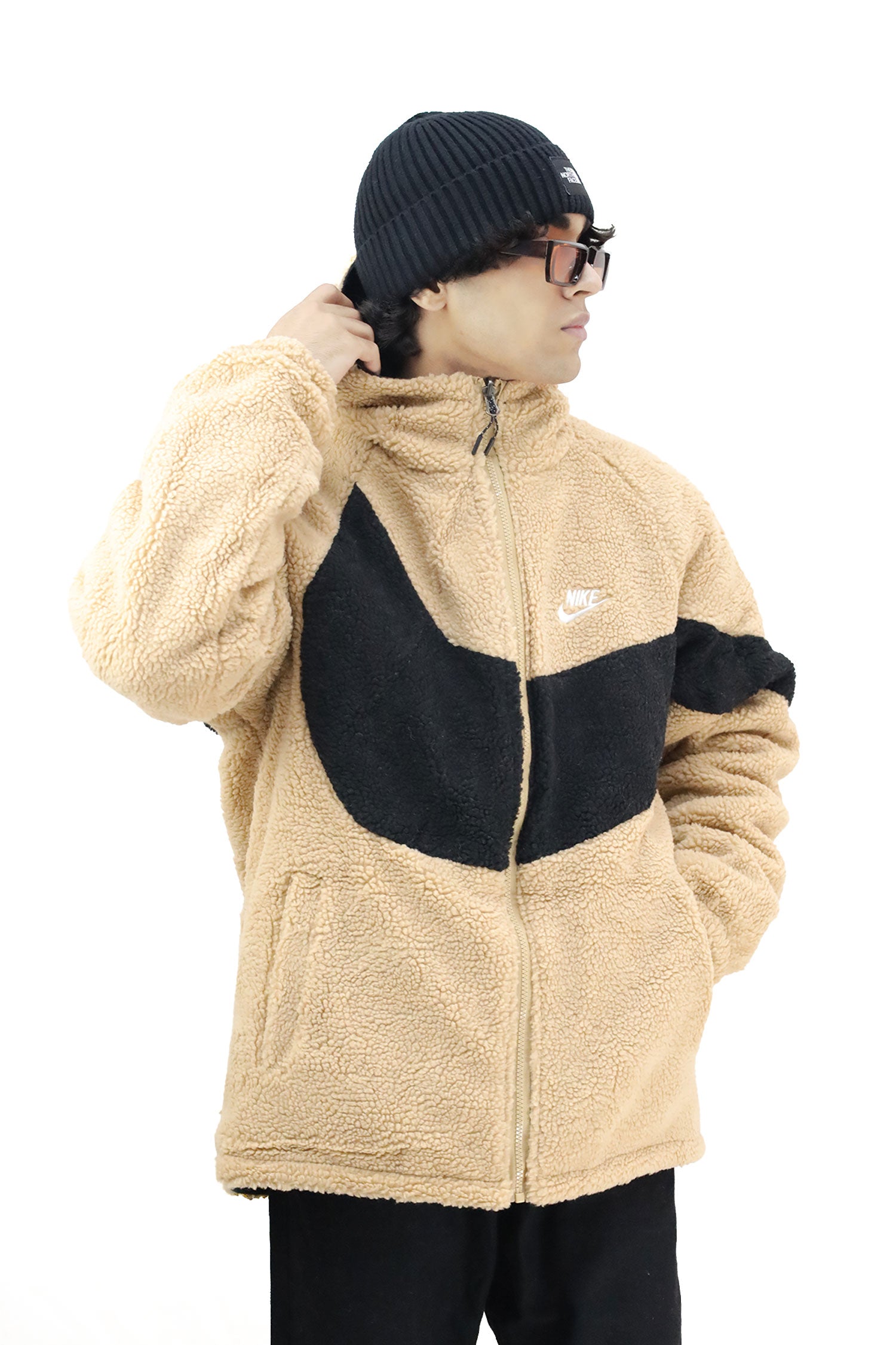 Nke Logo Sherpa Double Sided Imported Puffer Jacket