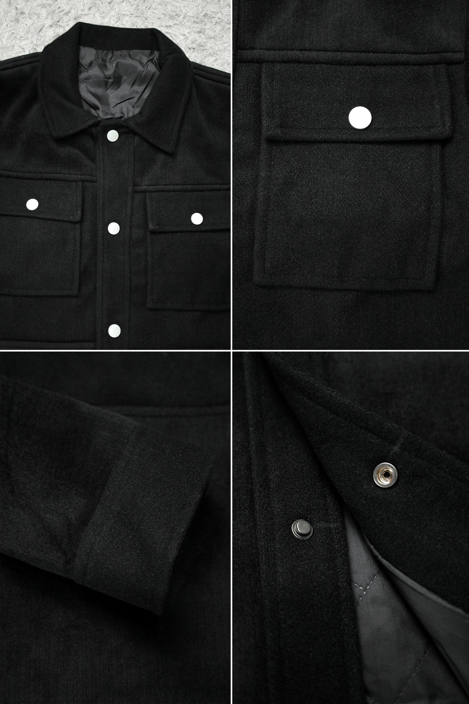 Contrast Tone Pockets Imported Men's Woolen Jacket