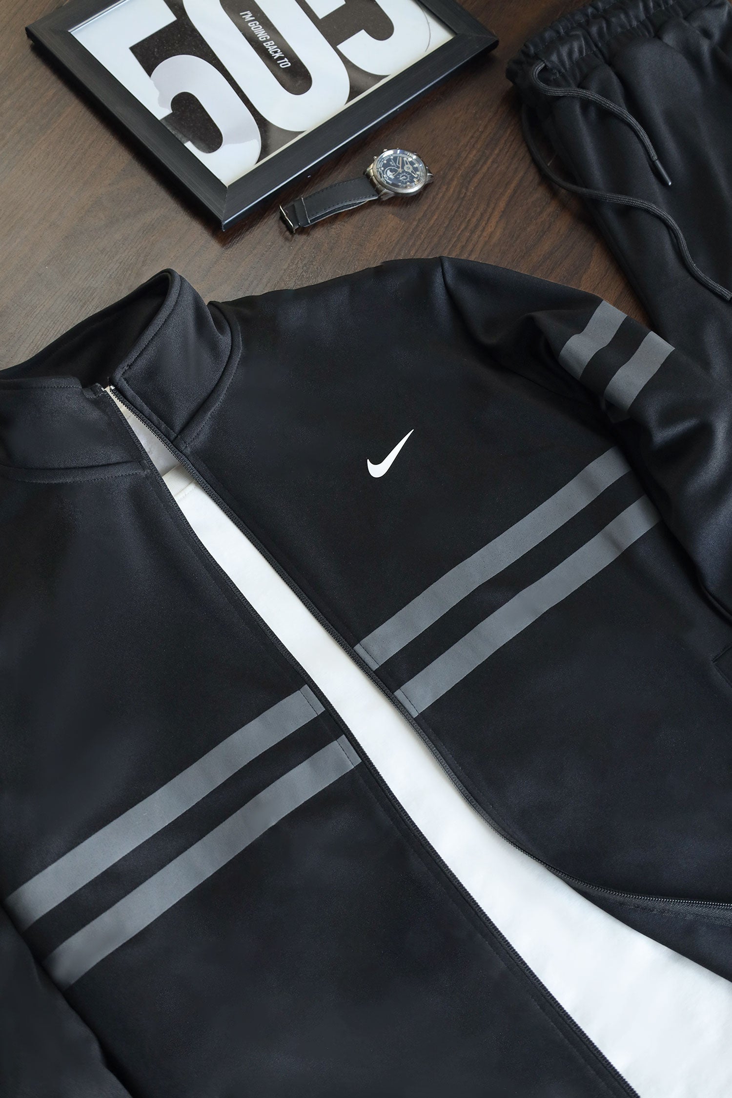 Nke Dual Line Signature Full Zipper Tracksuit