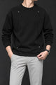 Turbo Geometric Piping Imported Round Neck Men's Sweatshirt