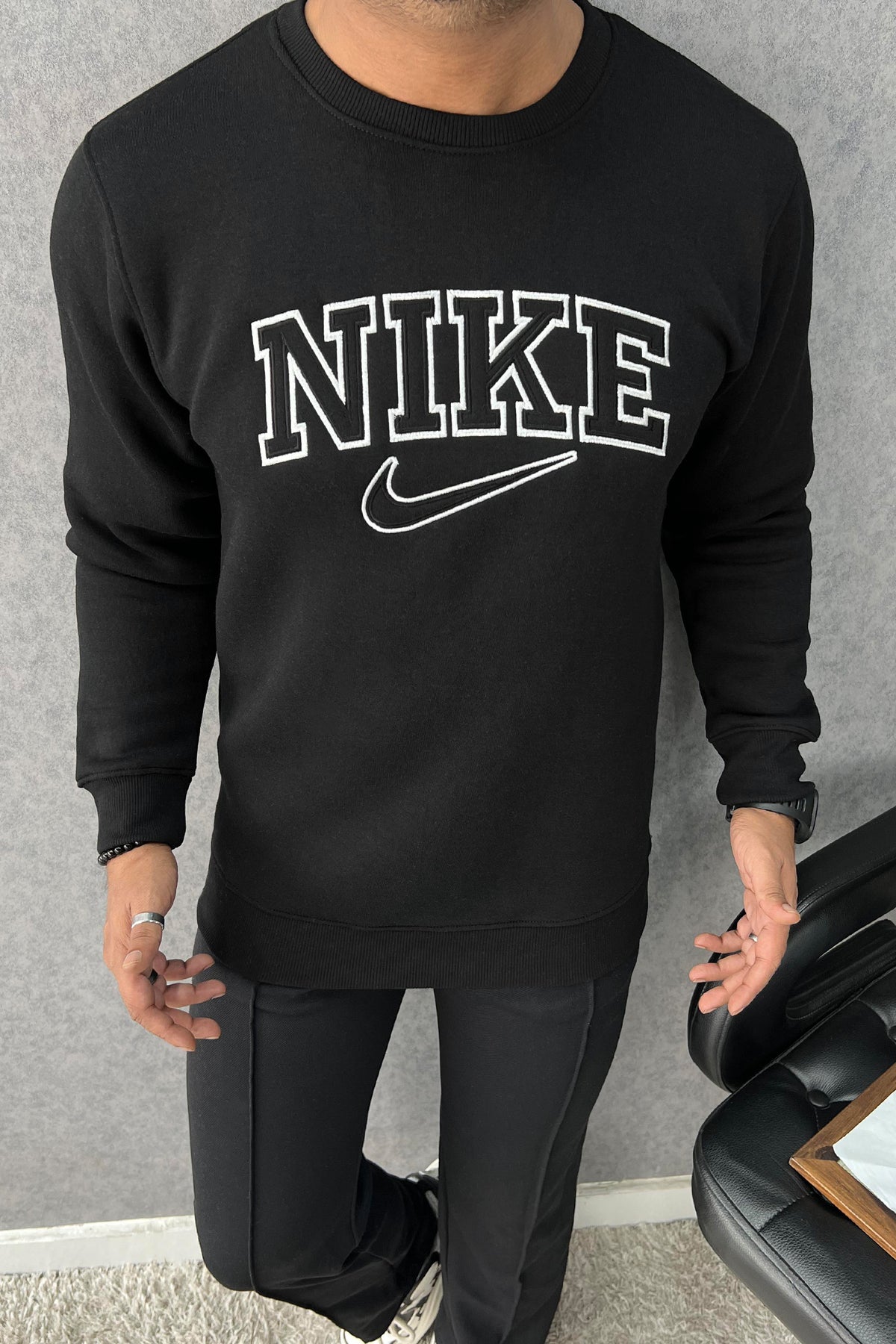 Nke Signature Typography Full Sleeve Men's Sweatshirt