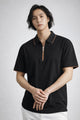 Men's Elevated Style Silk Polo T-Shirt In Black
