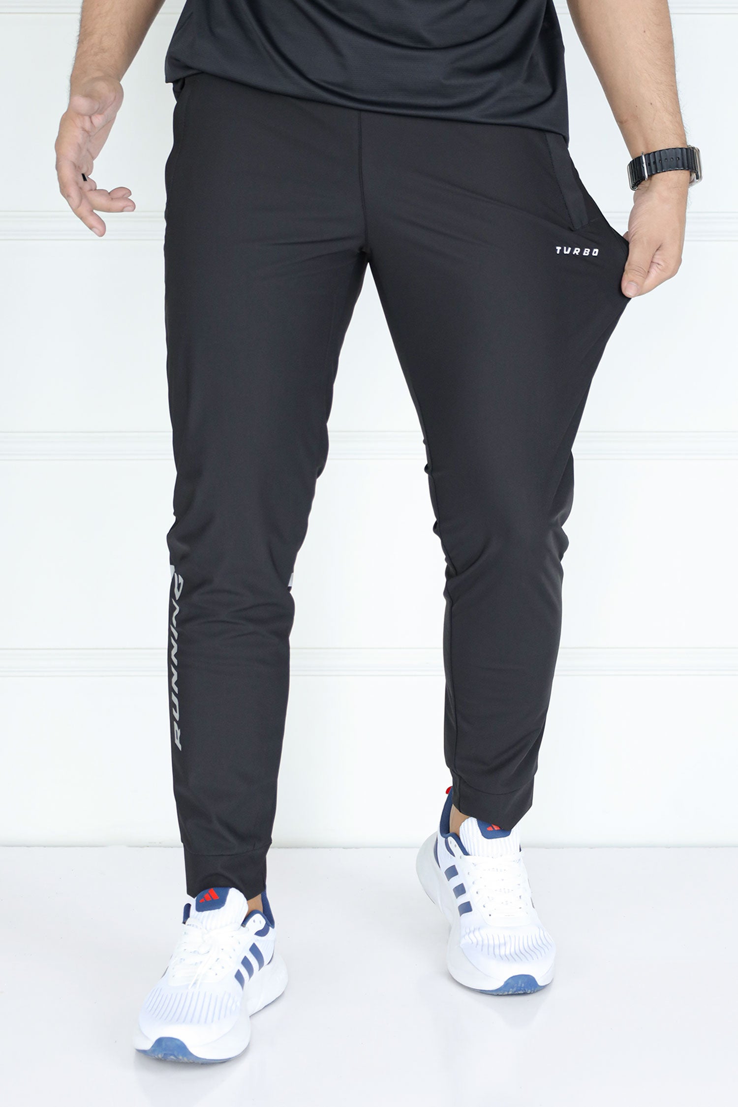 Turbo Revival Tech Running Men's Dryfit Trouser In Black