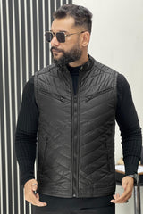 Winter Insulated PU Leather Imported Men's Gilet