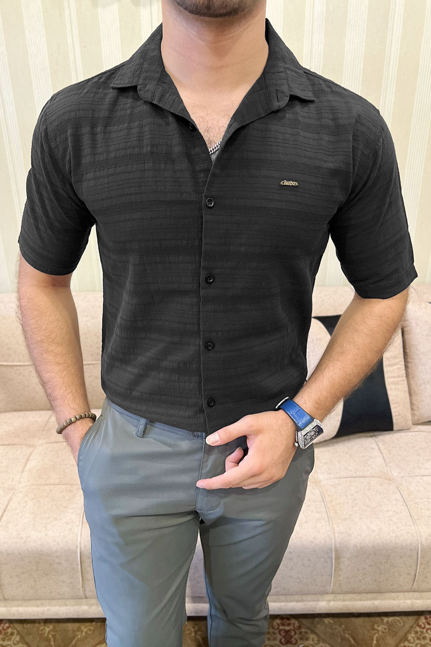 Turbo Knit Craft Crochet Casual Shirt