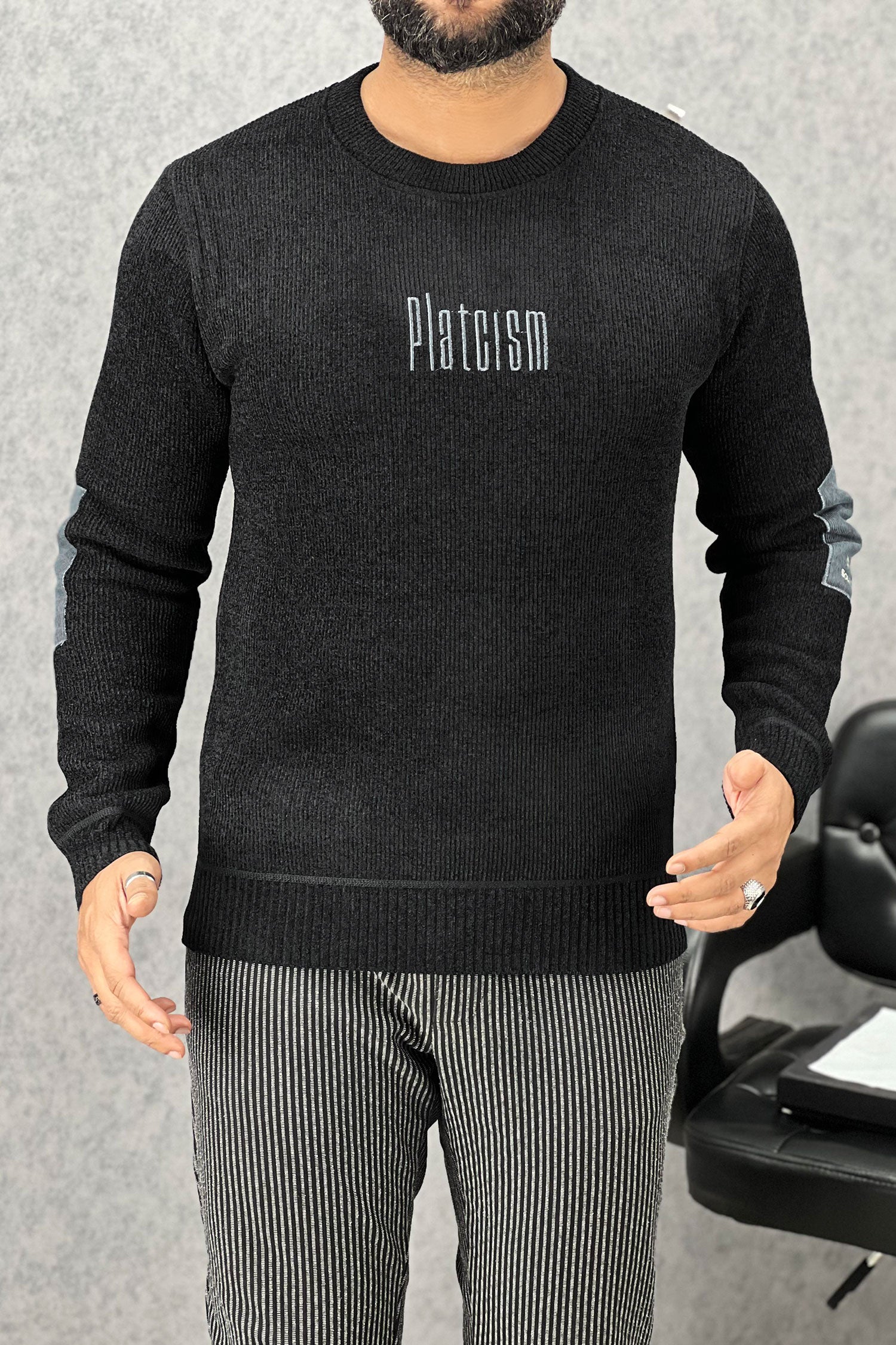 Platcism Embriodered Logo Imported Men's Sweatshirt