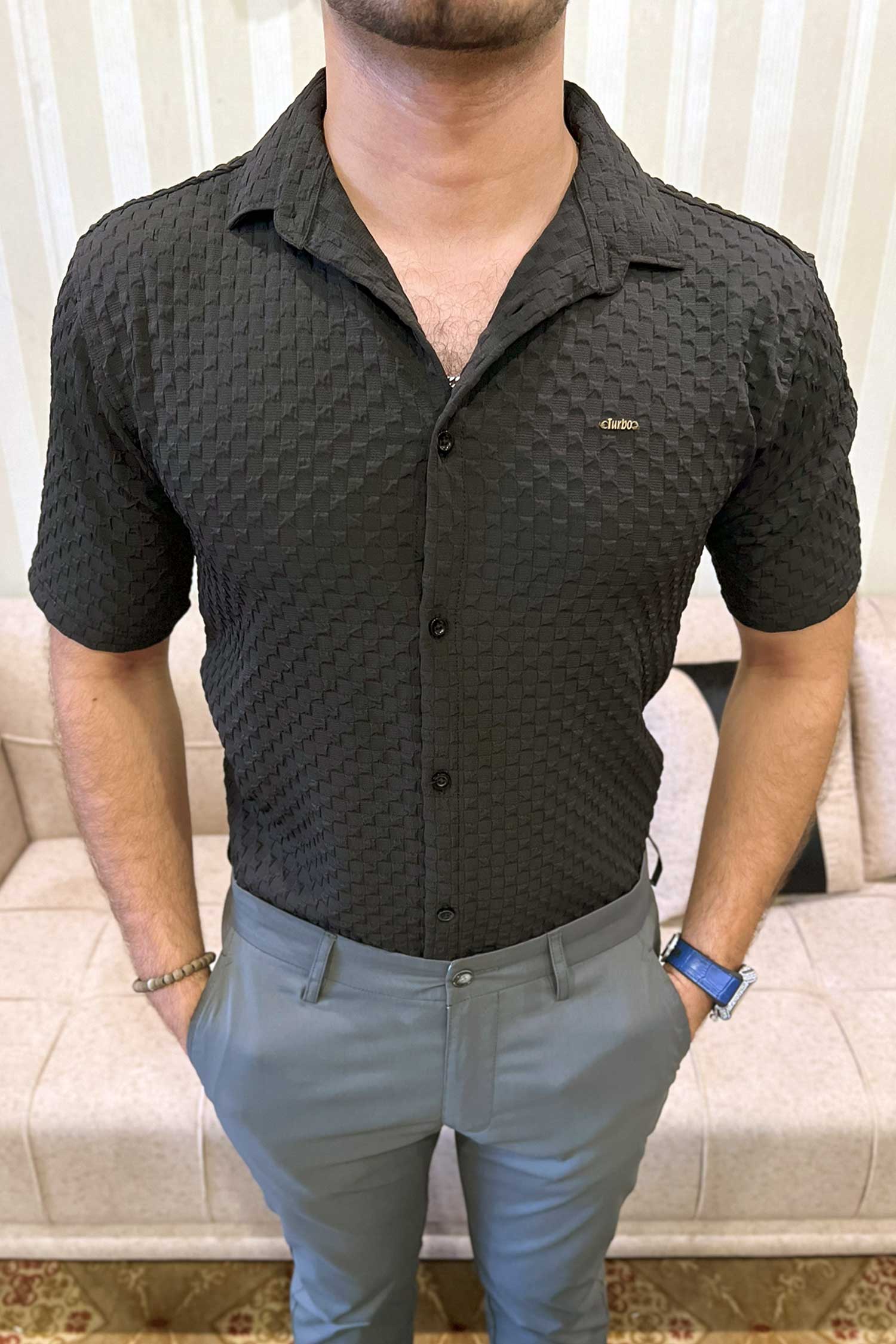 Turbo Popcorn Cuba Waffle Casual Shirt
