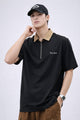 Turbo Dubilo Zipper Imp Silk Polo Shirt In Black