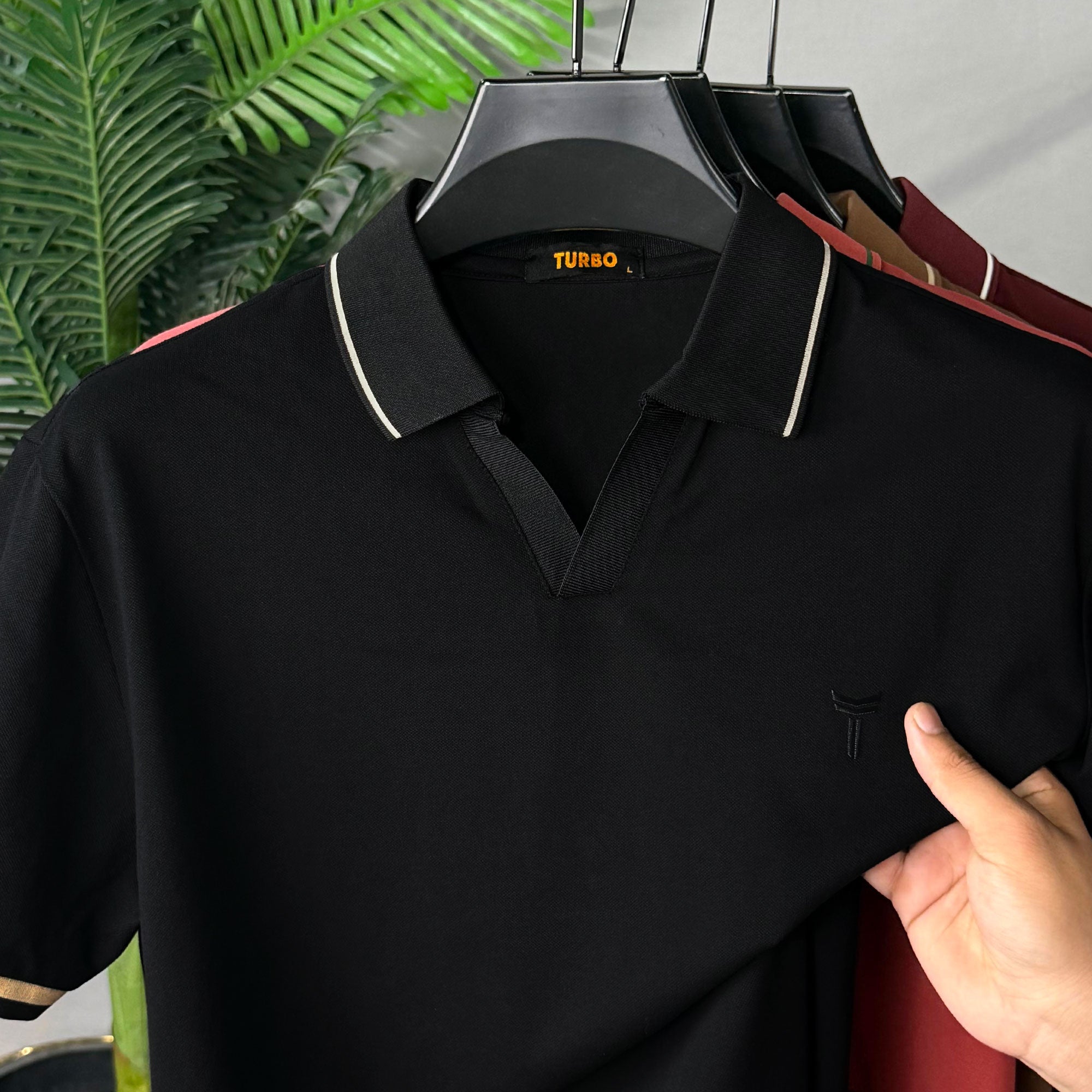 Turbo Waffle Knit Texture Men's Polo T-Shirt