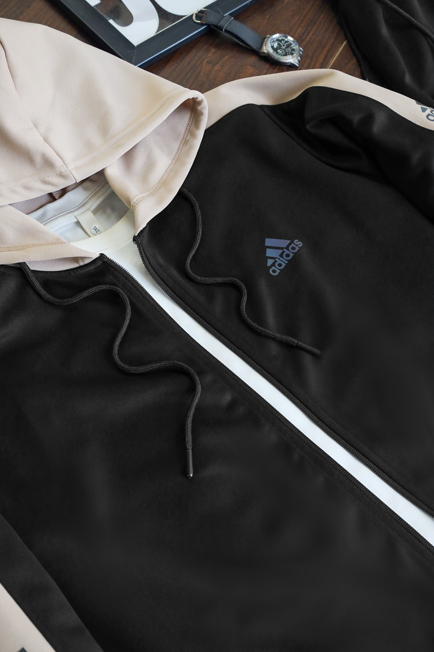 Adds Game Time Mock Neck Hoodie Zipper Tracksuit