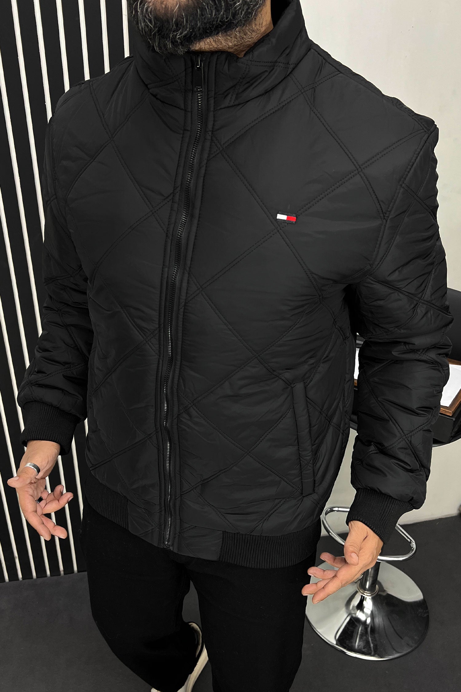 Tmy Dual Stitch Padded Imported Puffer Jacket