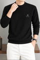 Lro Piana Designer Textured Imported Round Neck Men's Sweater In Black