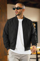 Light Texture Imported Light Weight Jacket In Black