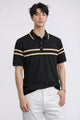Turbo Horizontal Stripes Men's Polo T-Shirt Black