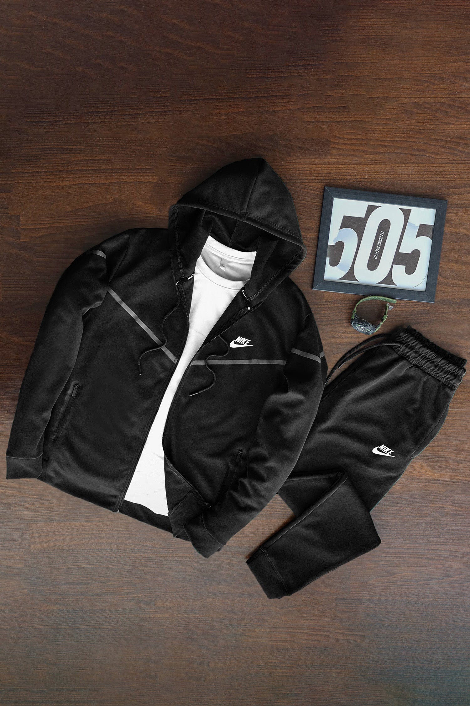 Nke Tech Fleece Mock Neck Hoodie Zipper Tracksuit