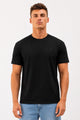 Mens Relaxed Fit Round-Neck Tee Shirt In Black