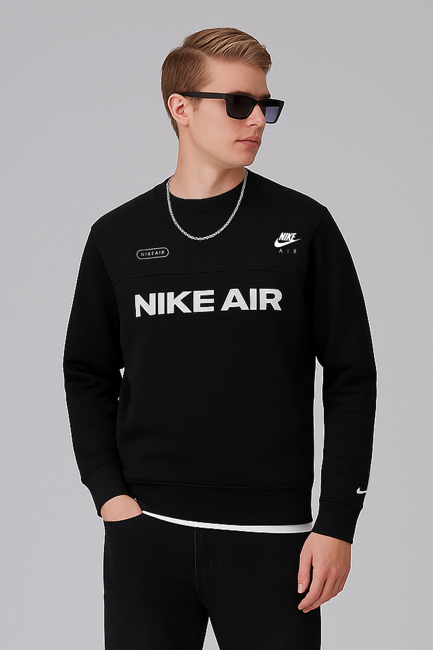 Nke Air Brushed Back Round Neck Imported Men's Sweatshirt