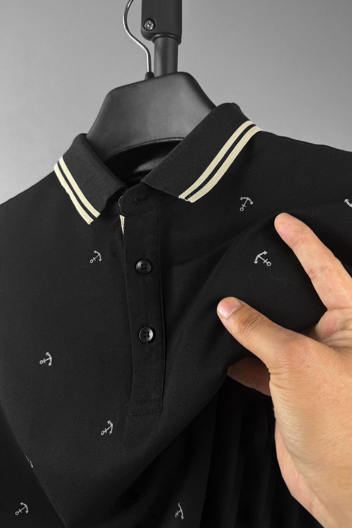 Turbo Perfect Conversational Printed Men's Polo Shirt In Black