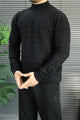 Turbo Geometric Pattern Imported Men's Sweater In Black