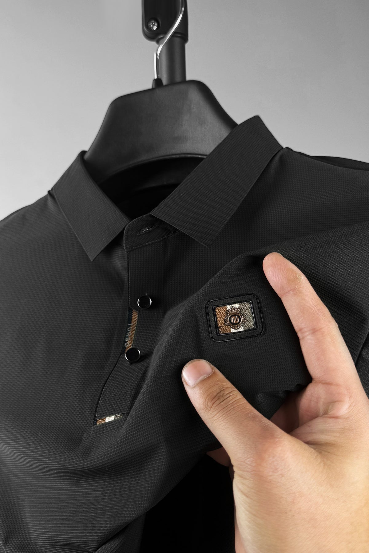 Turbo Passenger Comfort Stitchless Men's Polo Shirt In Black