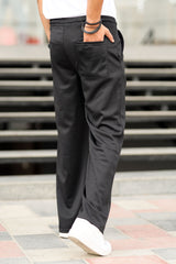 Relaxed Straight Baggy Loose Bottom Trouser in Black