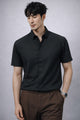 Turbo Regular Fit Seamless Silk Casual Shirt In Black