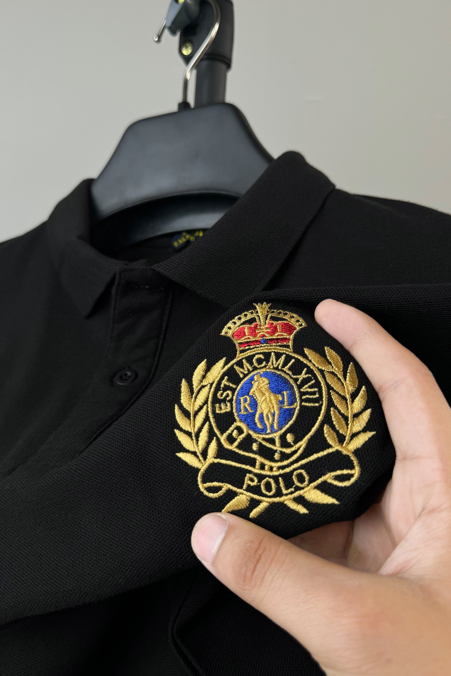 Rph Lren Polo Crest Badge Men's Polo Shirt