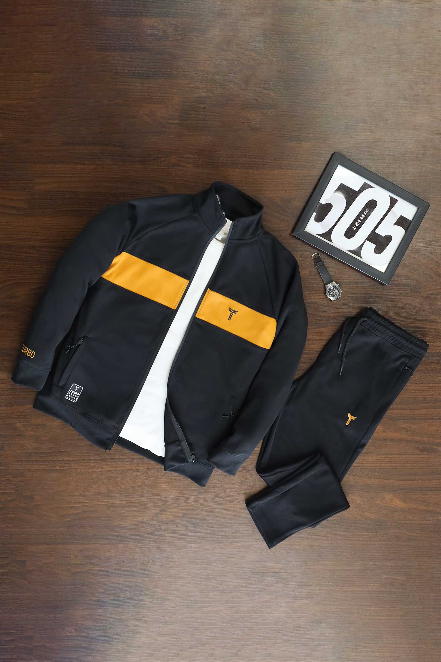 Turbo TrainFit Panel Mock Neck Zipper Tracksuit