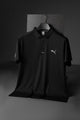 Pma Essential Printed Logo Men's Polo Shirt In Black