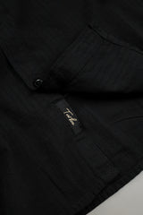 Turbo Organic MonoChromatic Long Sleeve Cotton Casual Shirt in Black