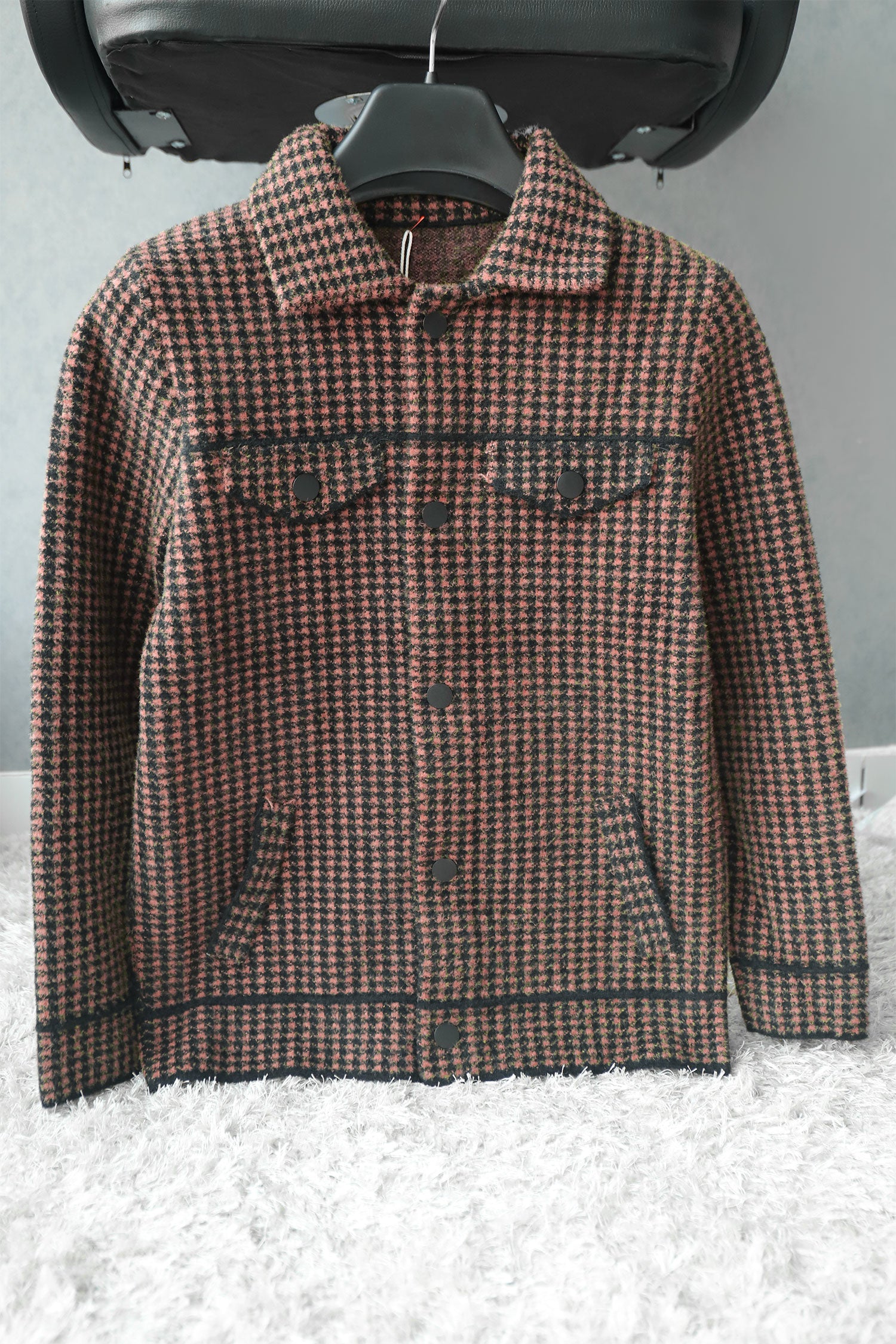 Block Pattern Imported Men's Woolen Jacket