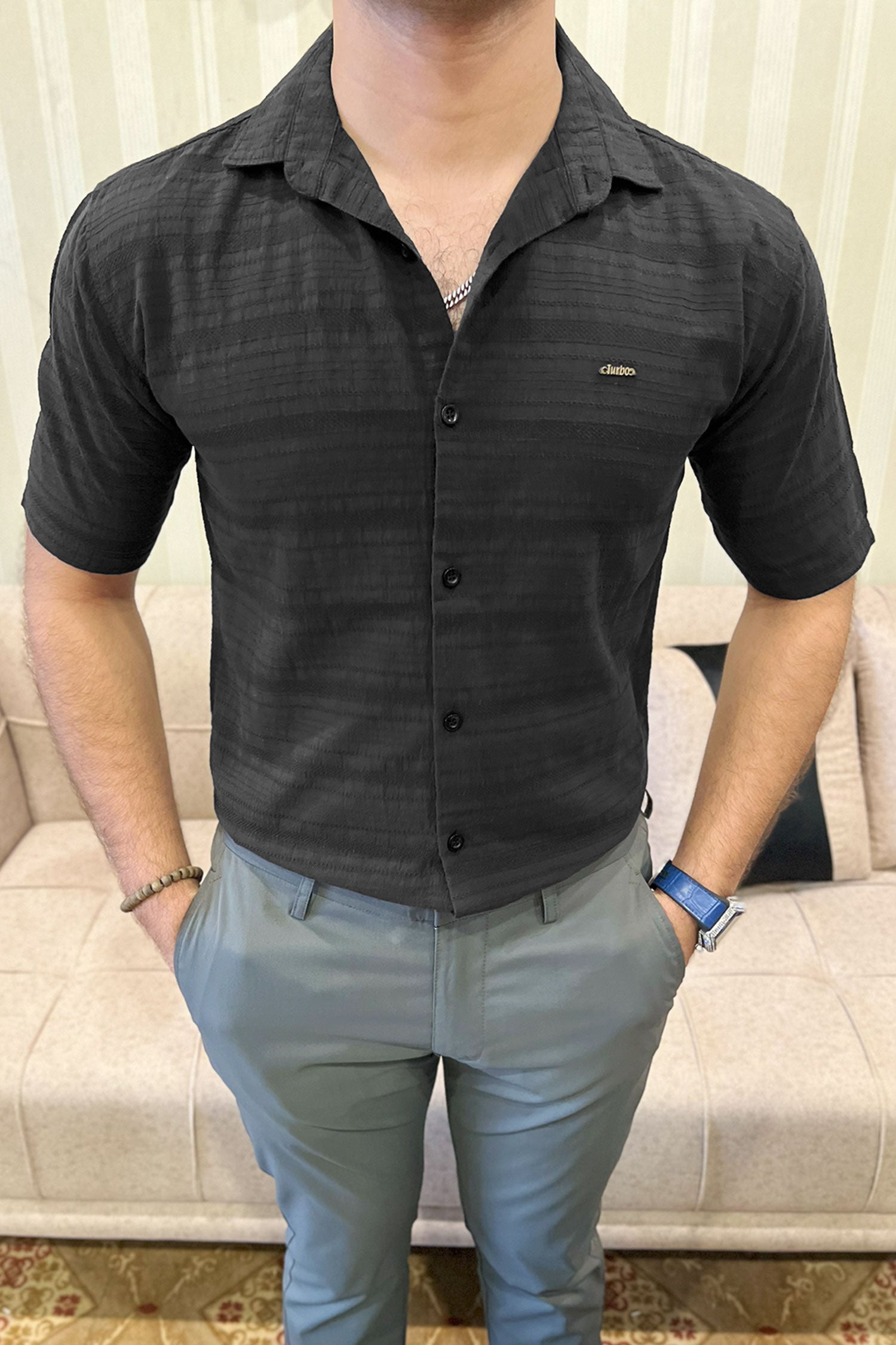 Turbo Knit Craft Crochet Casual Shirt