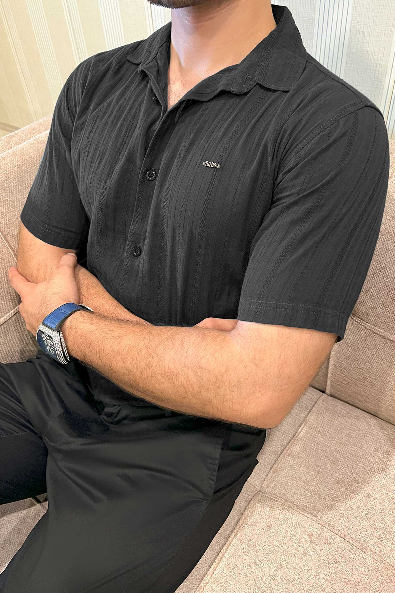 Turbo Minimalist Design Half Sleeve Casual Shirt