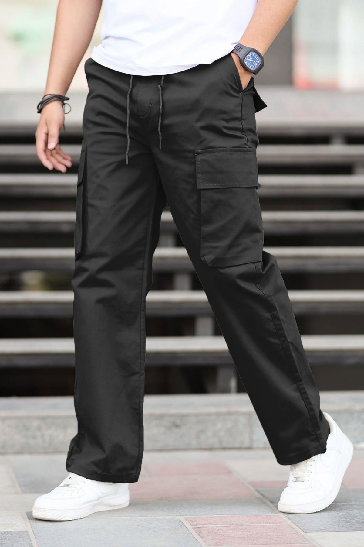 Turbo Relaxed Life Cotton Baggy Fit Trouser In Black