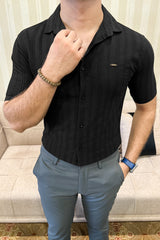 Turbo Wave Texture Crochet Casual Shirt