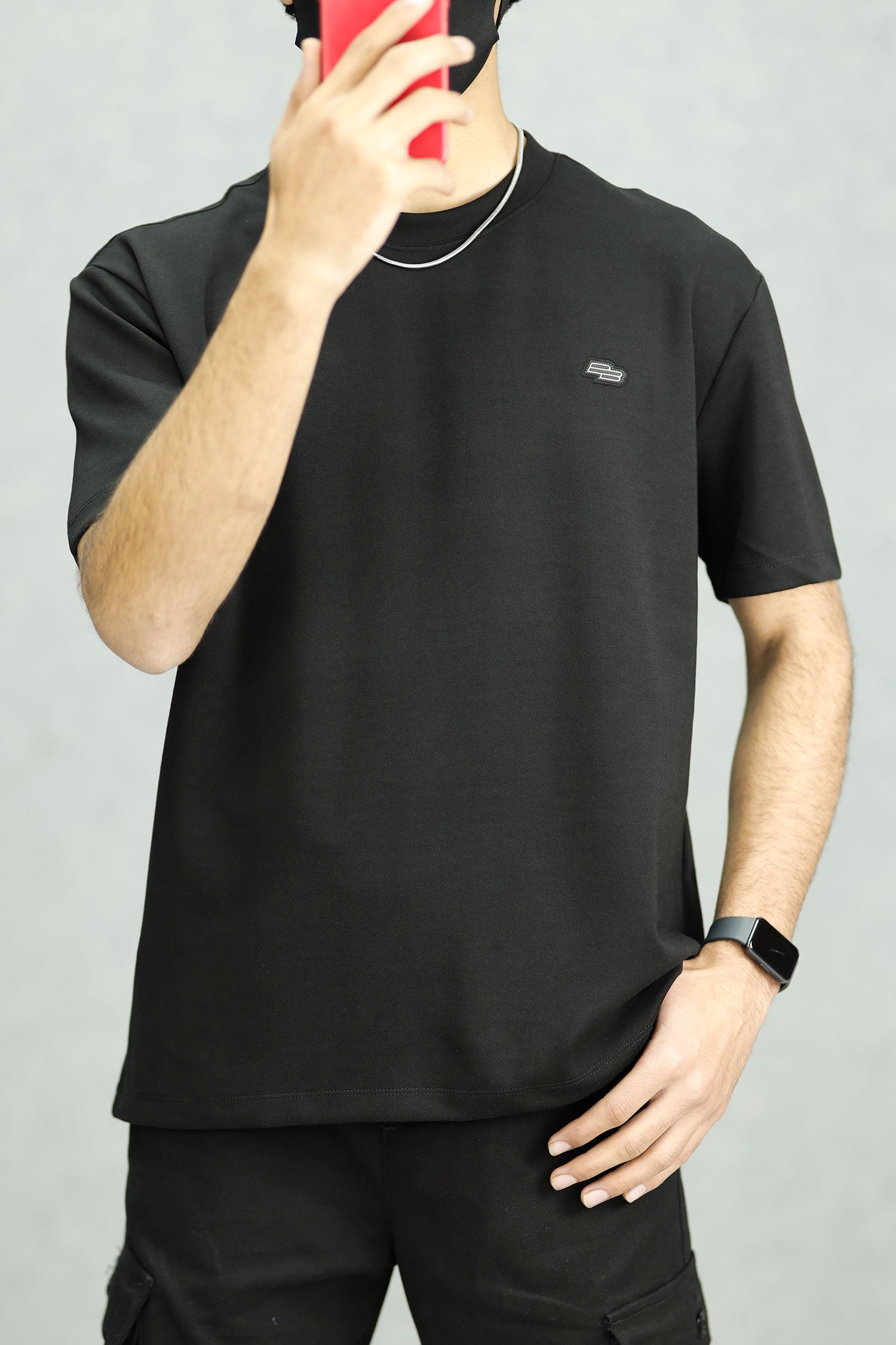 Script Relaxed Round Neck Imported T-Shirt