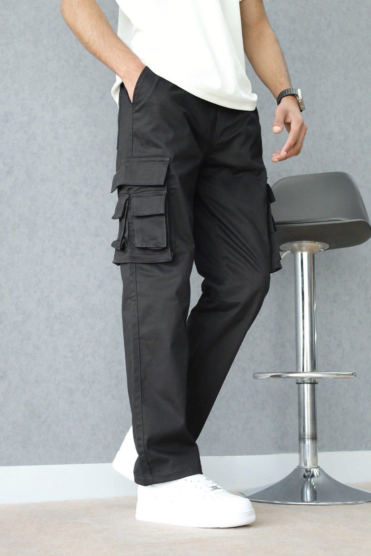 Turbo Hypemode Imp Cotton Cargo Trouser In Black