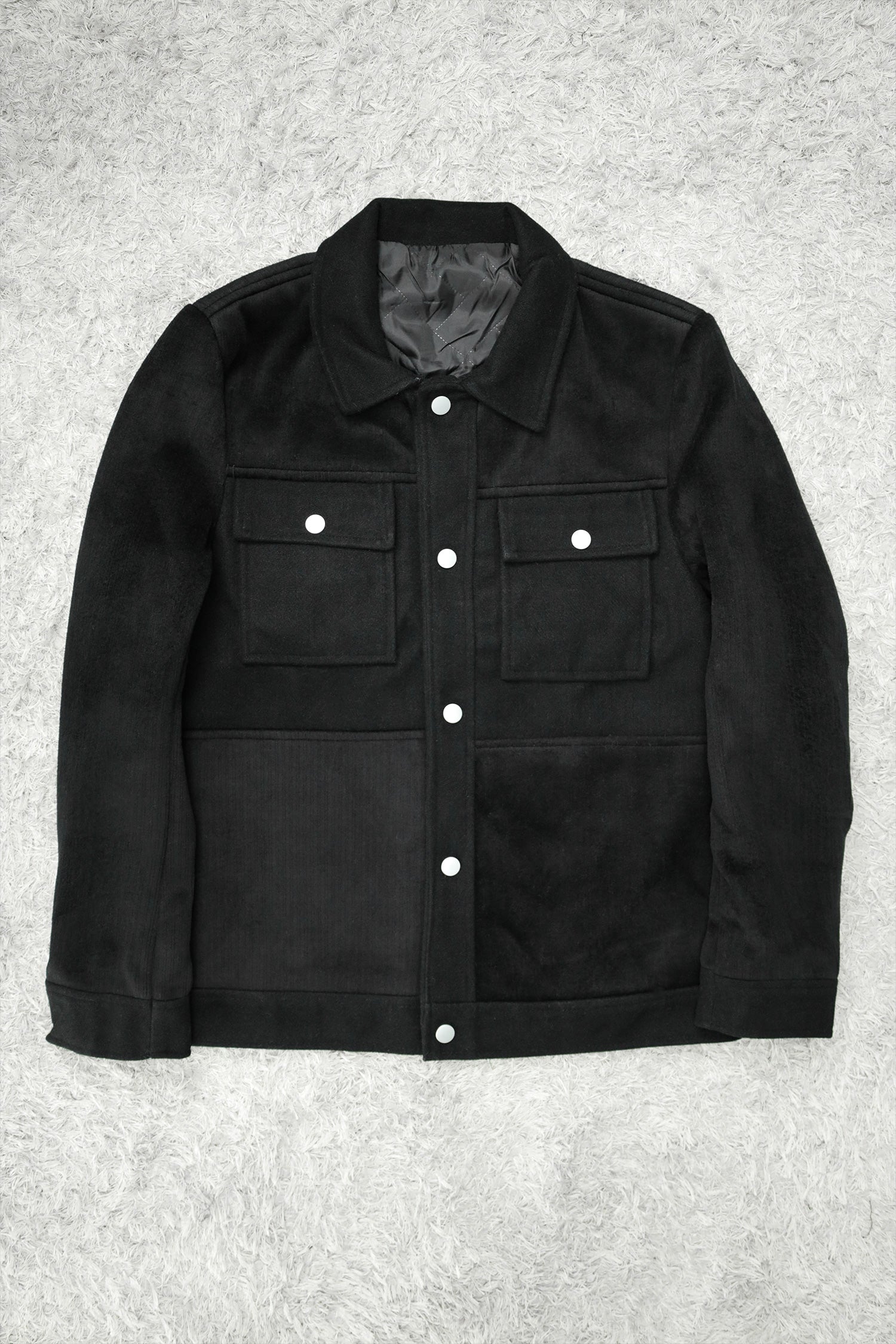 Contrast Tone Pockets Imported Men's Woolen Jacket