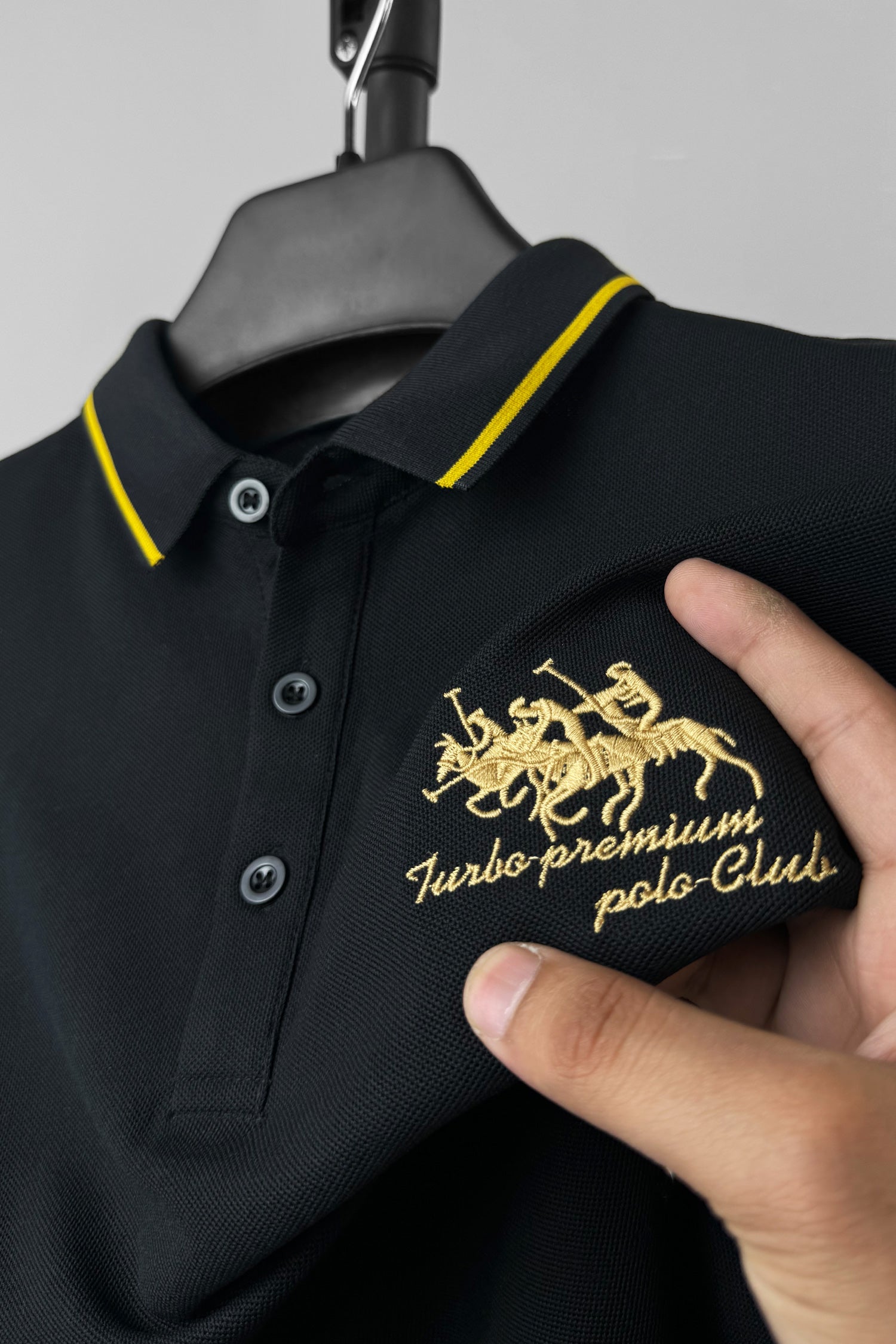 Turbo Premium Polo Club Triple-Pony Men's Polo Shirt