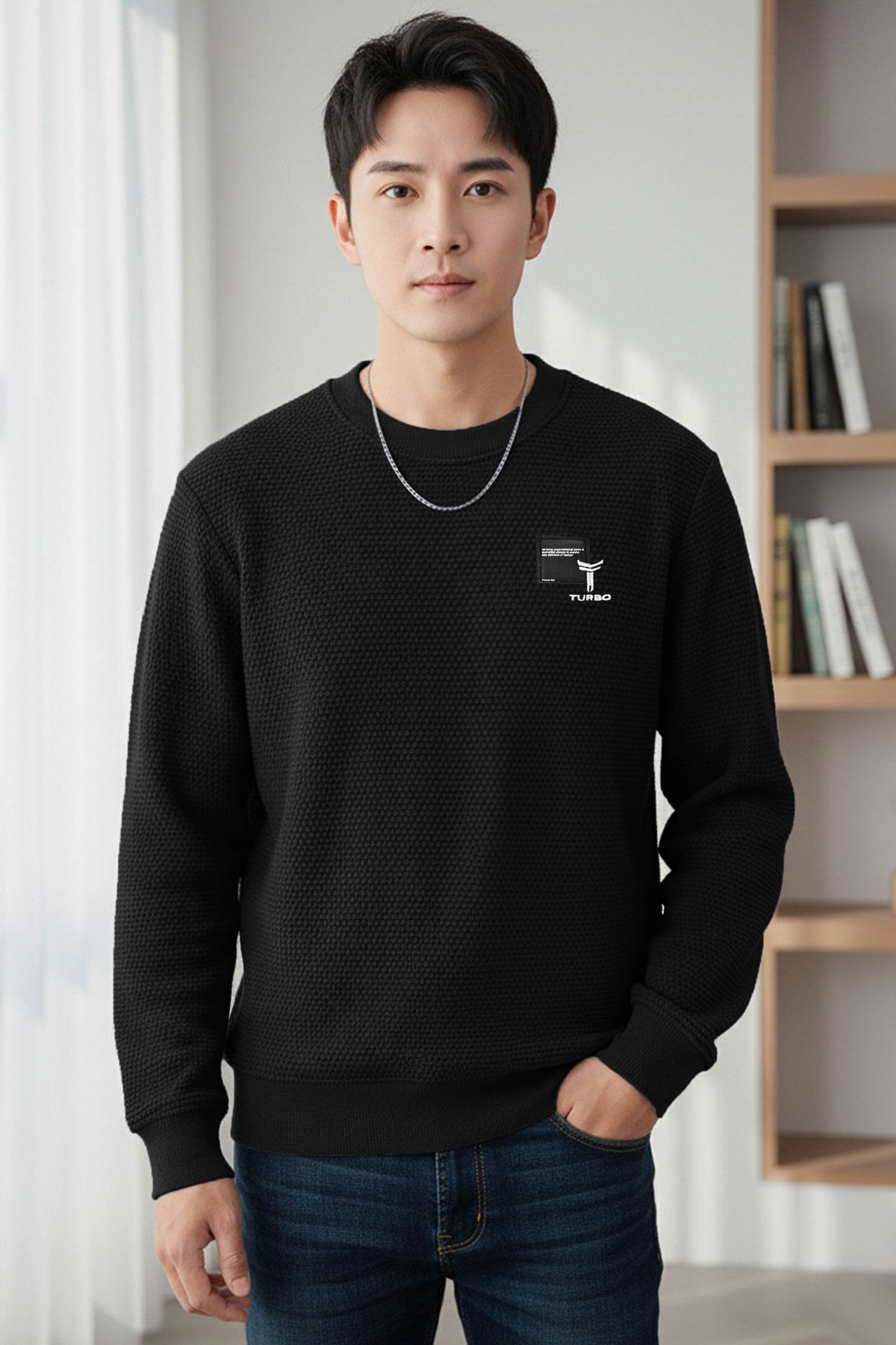 Turbo HoneyComb Patterened Imported Men's Sweatshirt