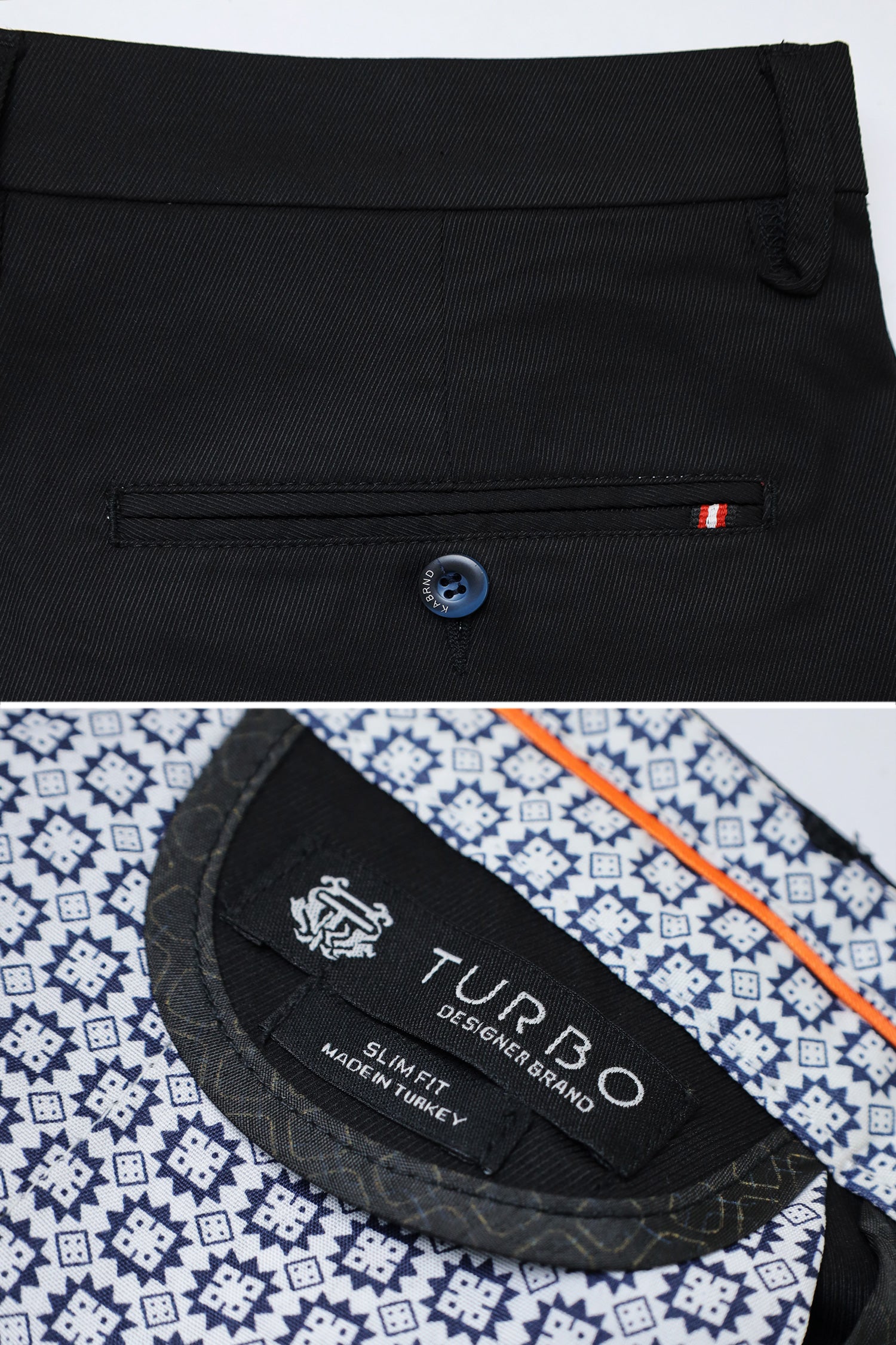 Turbo Urban Executive Slim Fit Cotton Pant In Black
