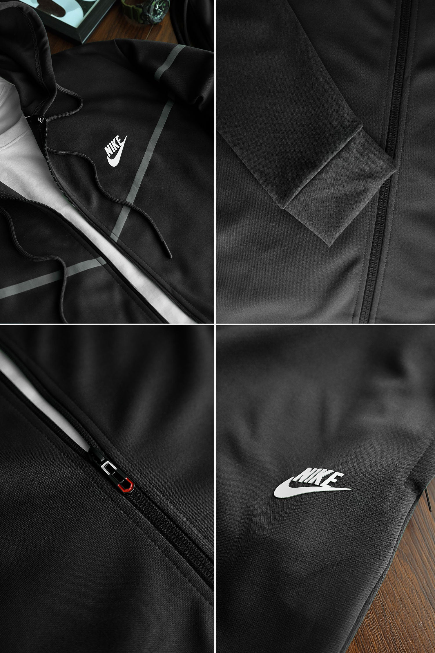 Nke Tech Fleece Mock Neck Hoodie Zipper Tracksuit
