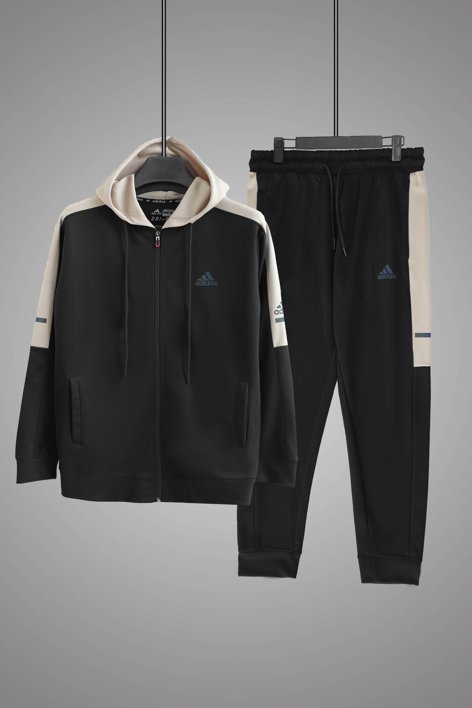 Adds Game Time Mock Neck Hoodie Zipper Tracksuit
