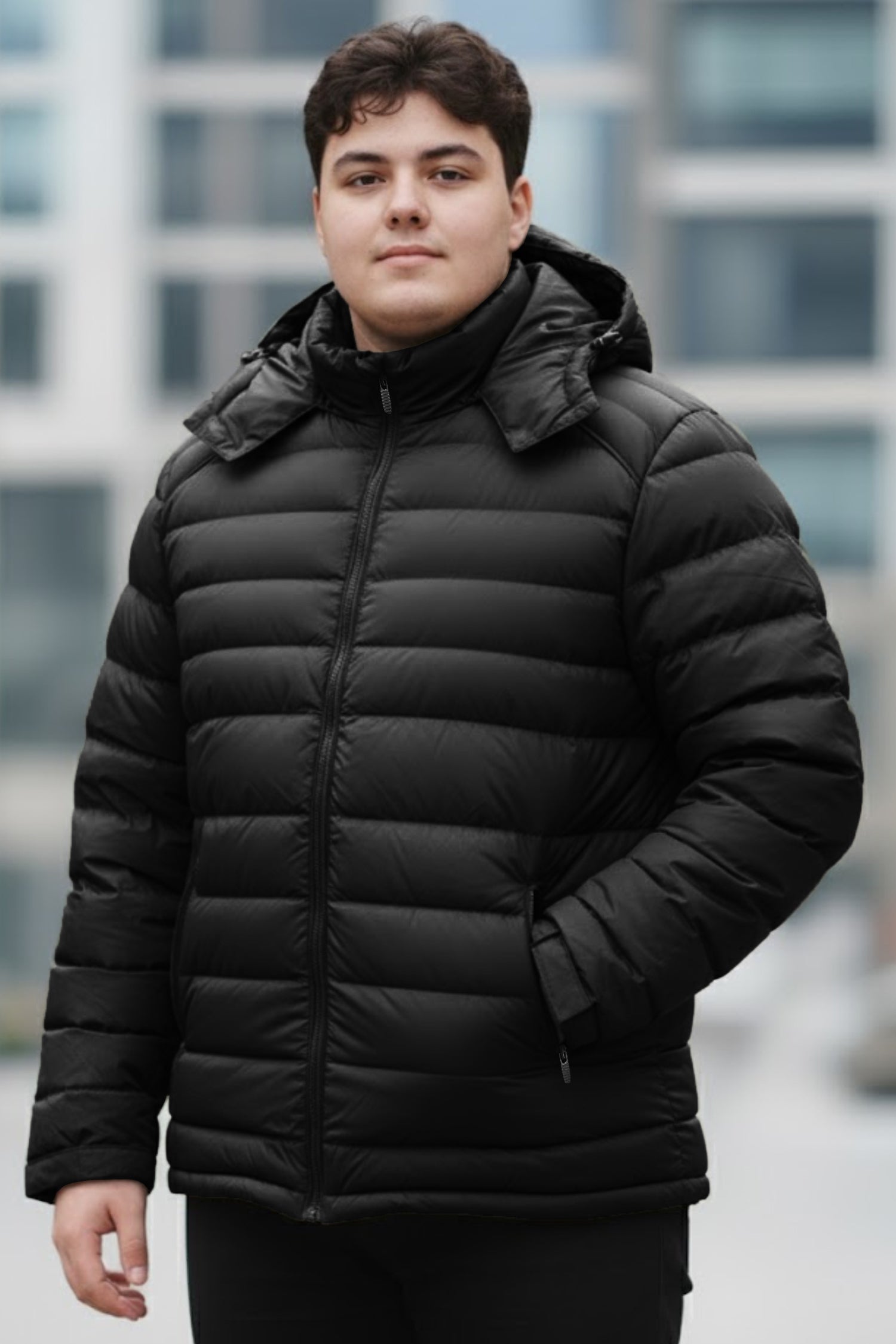 Hoodie With String Regulation Quilted Imported Puffer Jacket