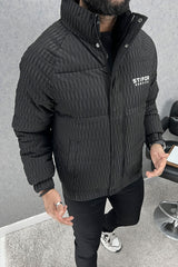 Stifr All Over Texture Padded Imported Puffer Jacket In Black