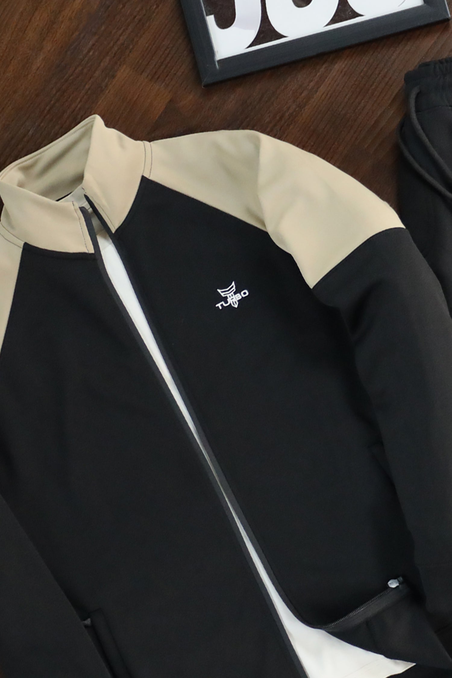 Turbo Raglan Sleeves Panel Moke Neck Zipper Tracksuit