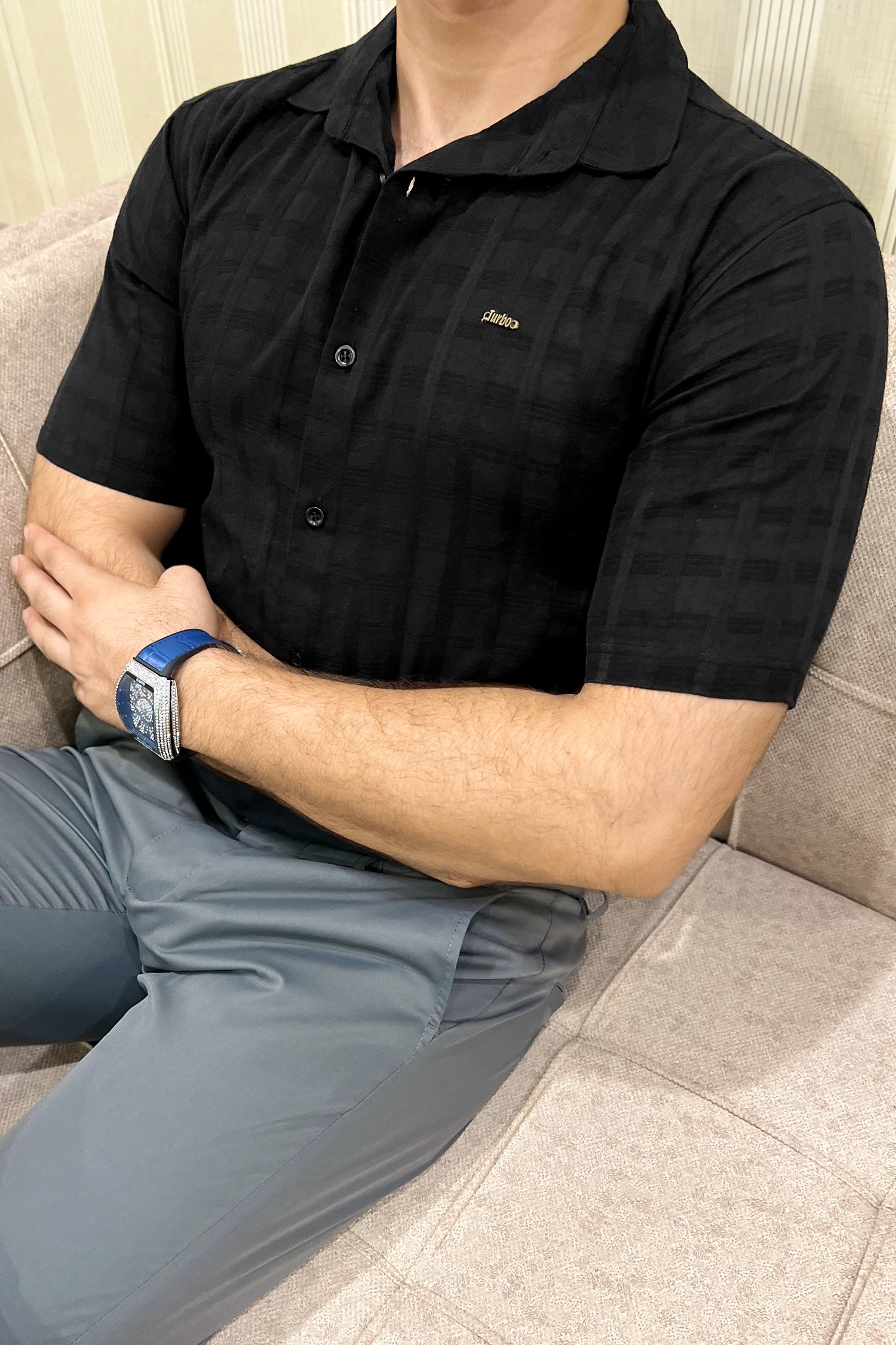 Turbo ShowOff Self Pattern Casual Shirt